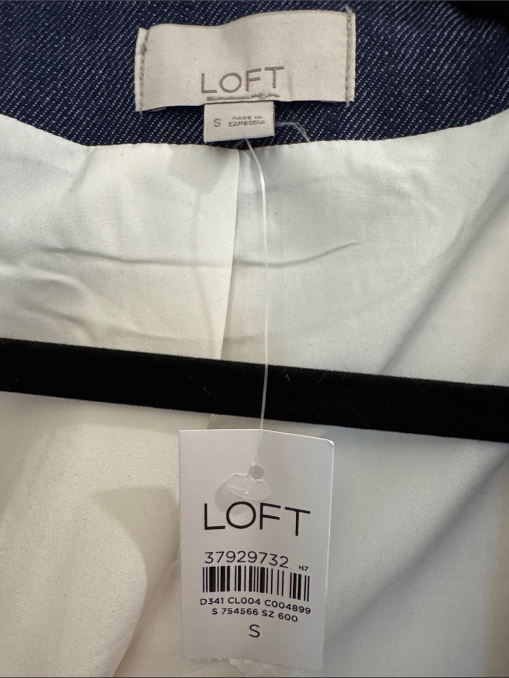NWT LOFT Denim Trimmed Tweed Jacket - Picture 9 of 13